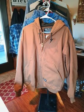 Walls Carhartt-Style Tan Hooded Work Jacket Bin 2